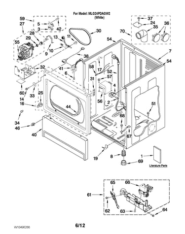 Lower cabinet and front panel parts