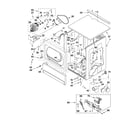 Maytag MLG24PDAGW2 upper cabinet and front panel parts diagram