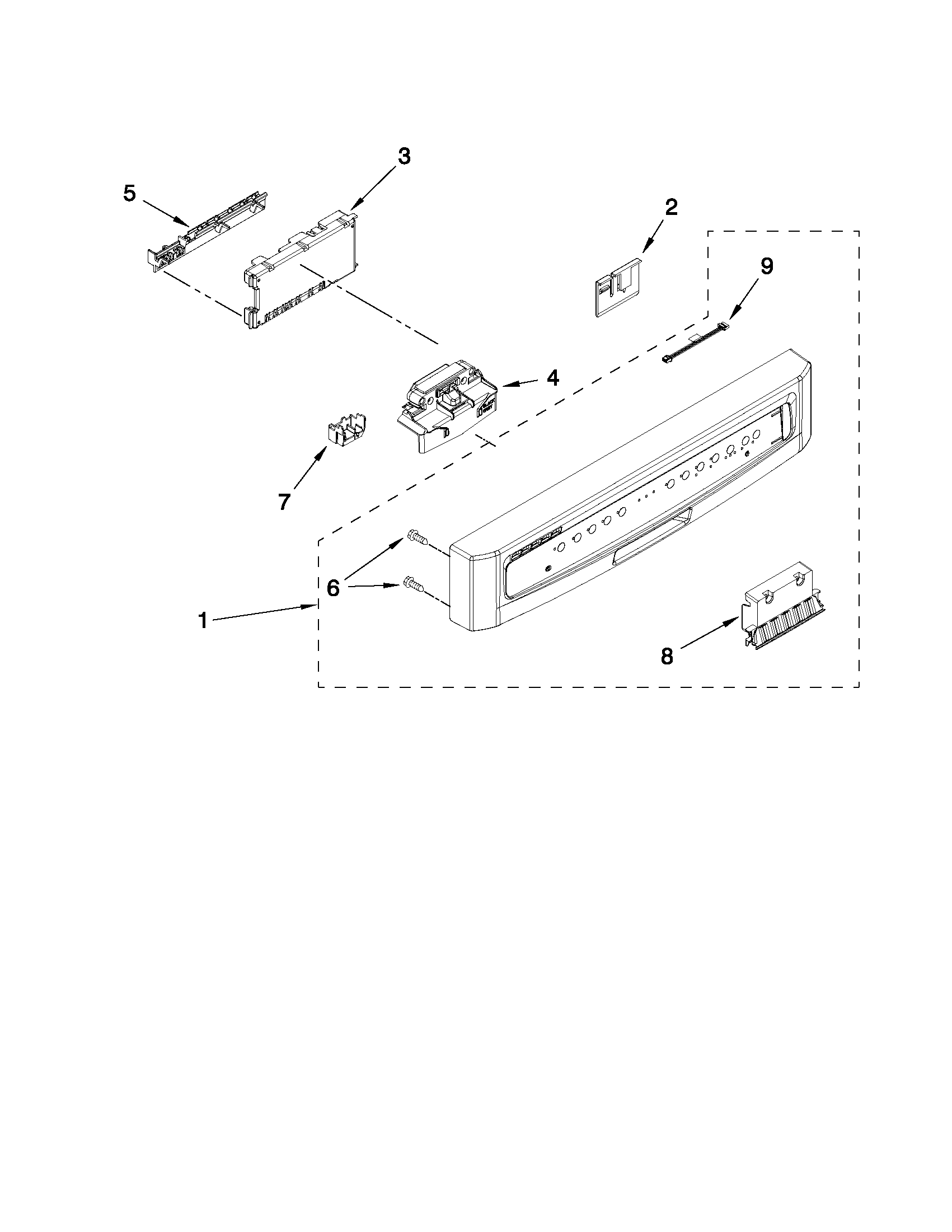 Control panel and latch parts