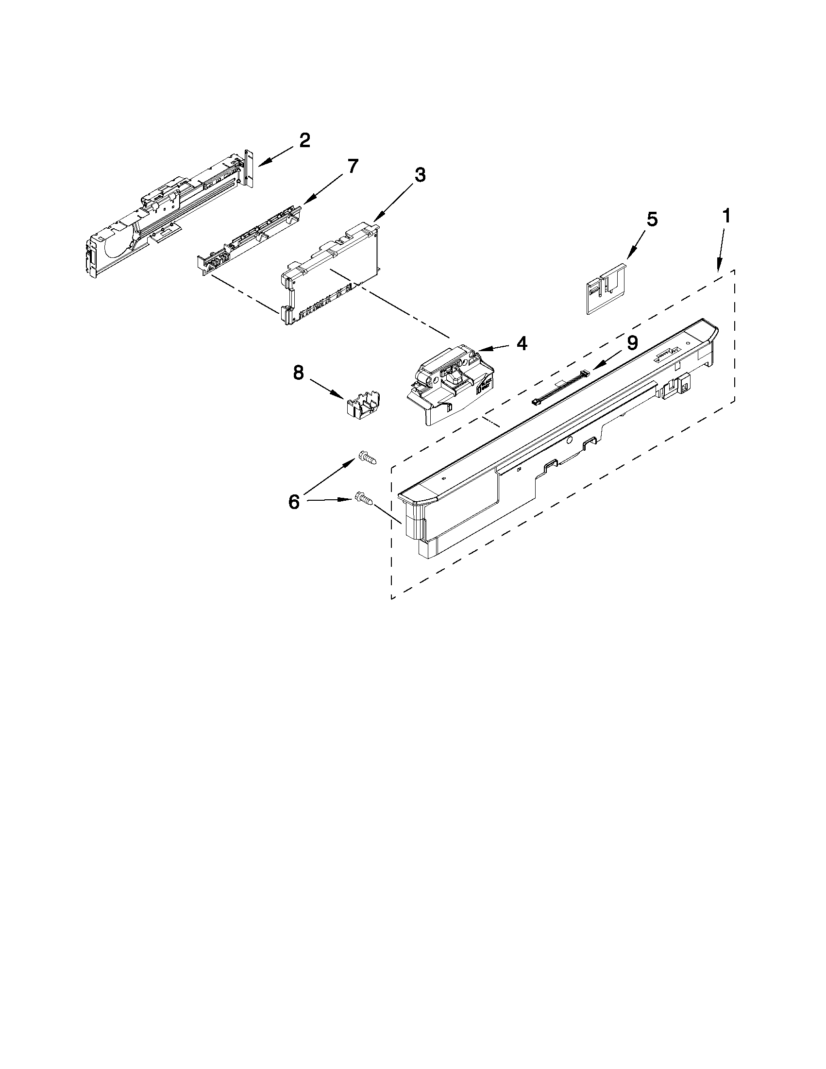 Control panel and latch parts