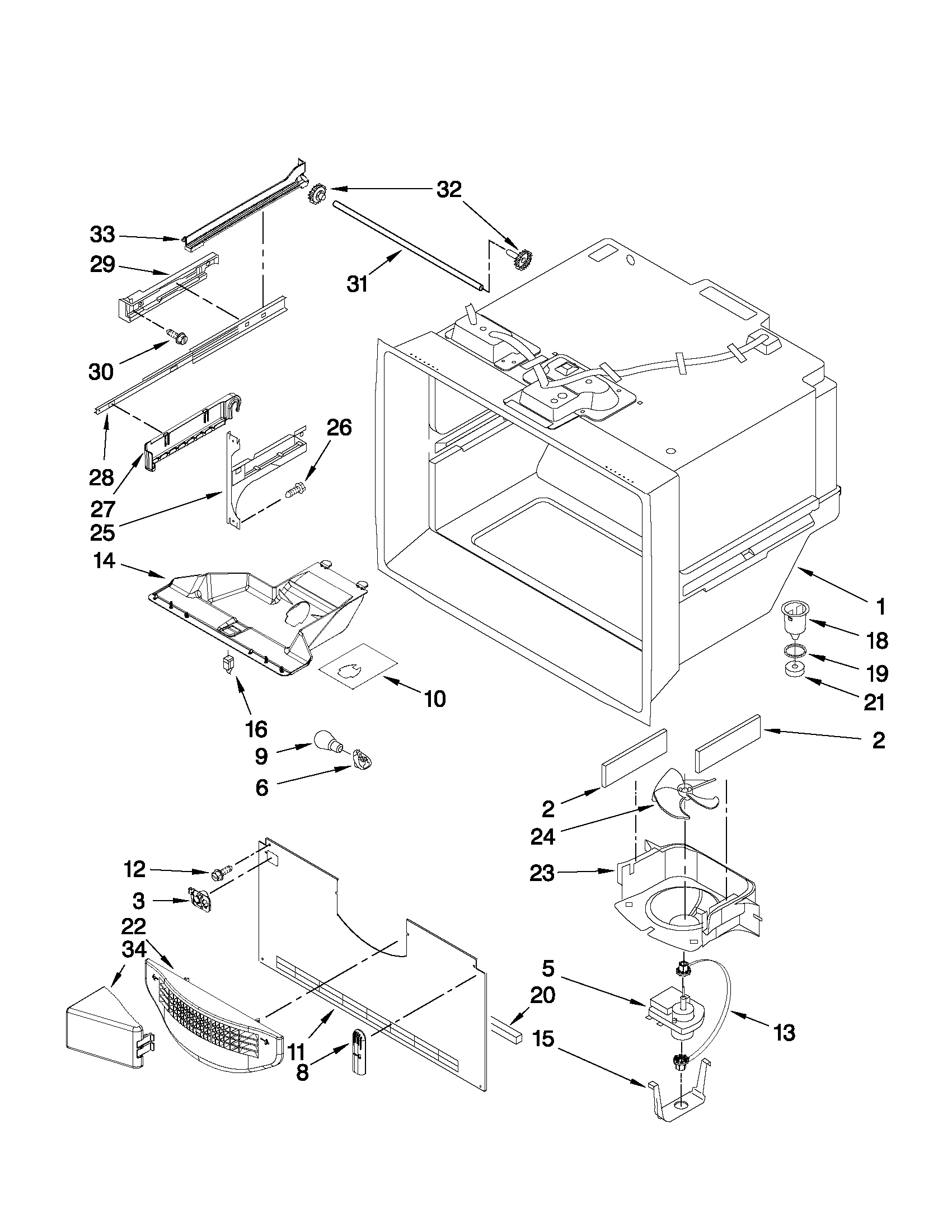 Freezer liner parts