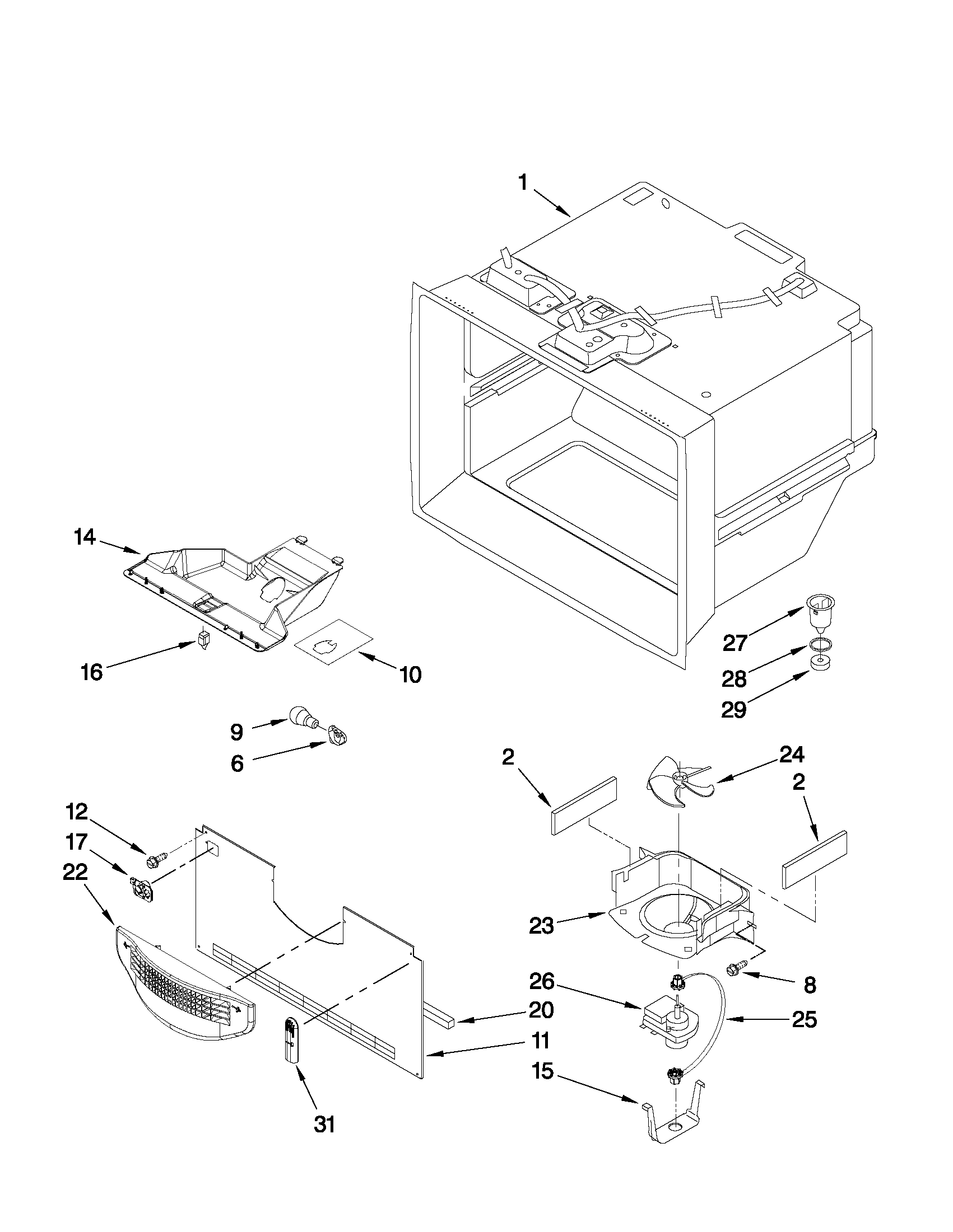 Freezer liner parts