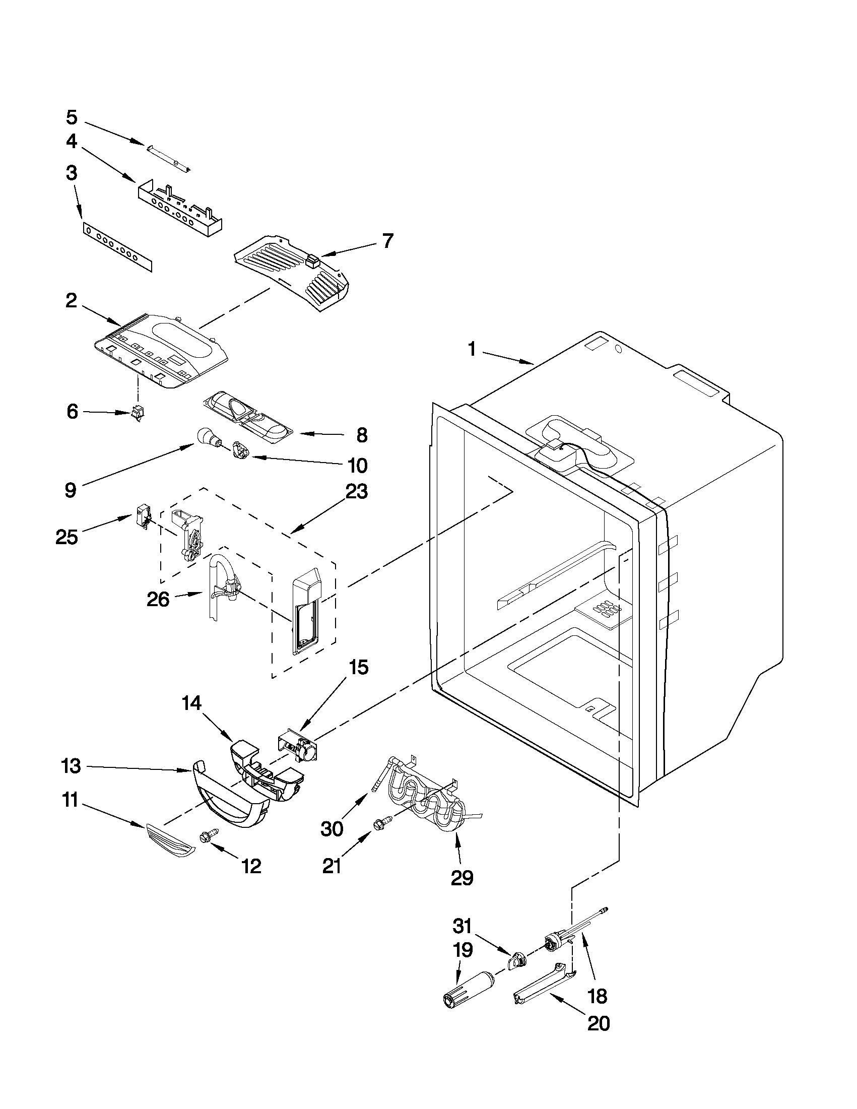 REFRIGERATOR LINER PARTS