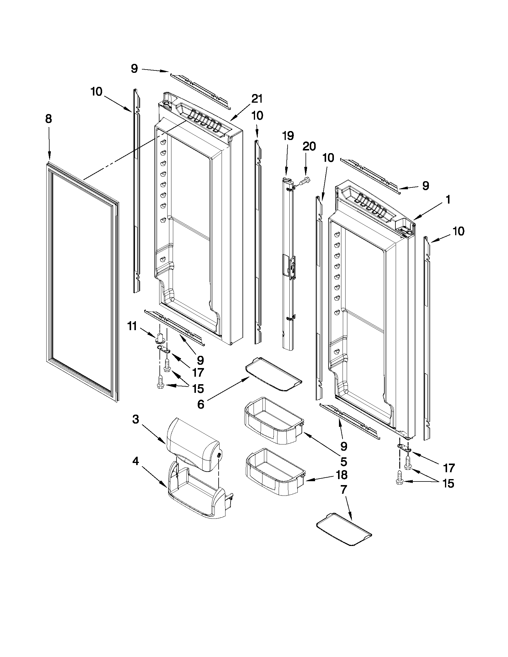 Refrigerator door parts
