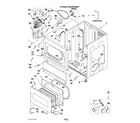 Maytag MLE24PDAZW0 lower cabinet and front panel parts diagram