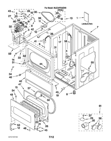 Lower cabinet and front panel parts