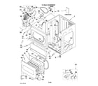 Maytag MLE24PRAZW0 lower cabinet and front panel parts diagram