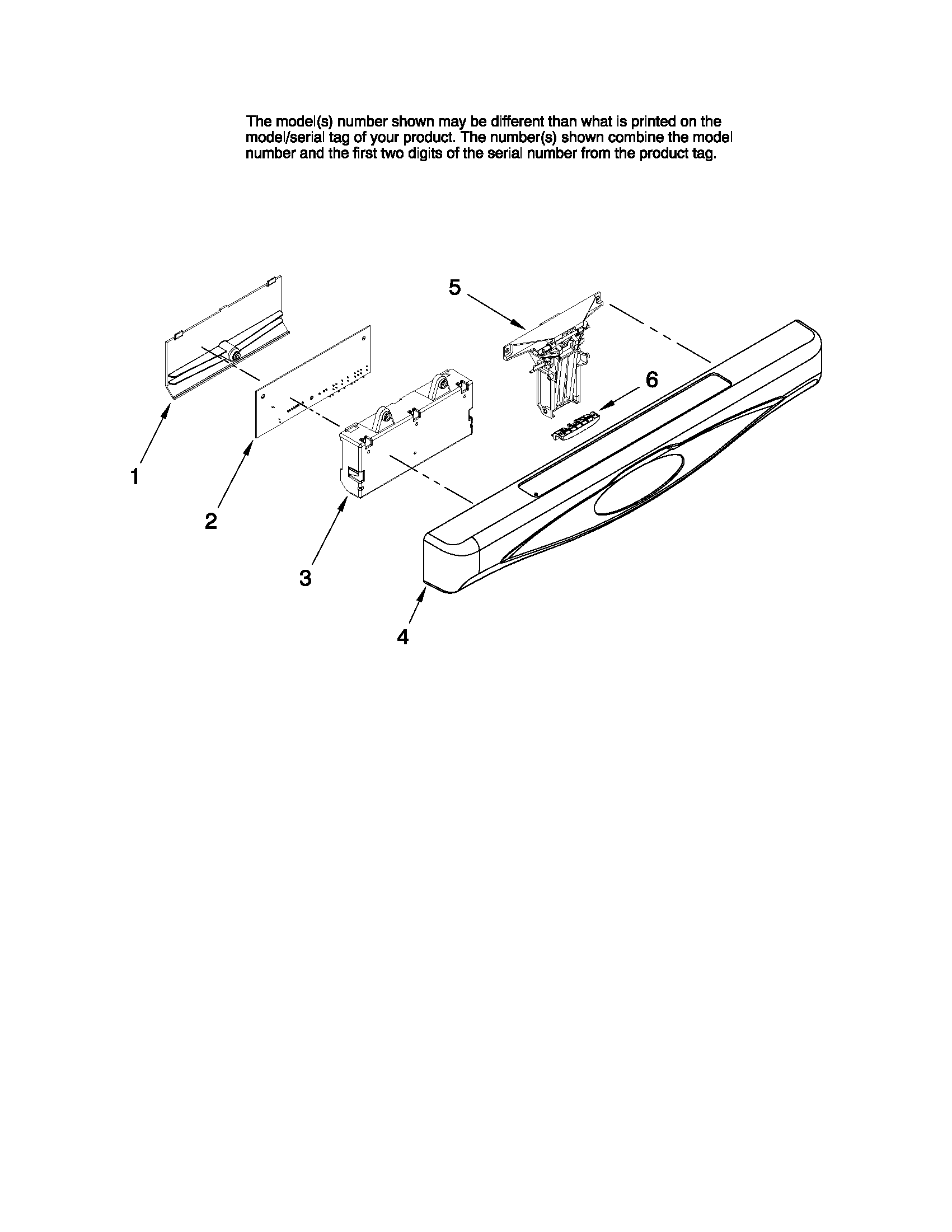 Control panel and latch parts
