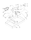 Burner box, gas valves, and switches
