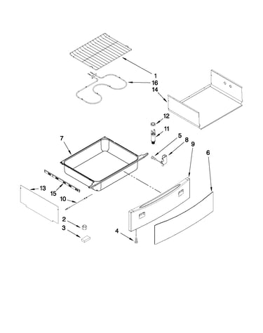 Drawer and rack parts