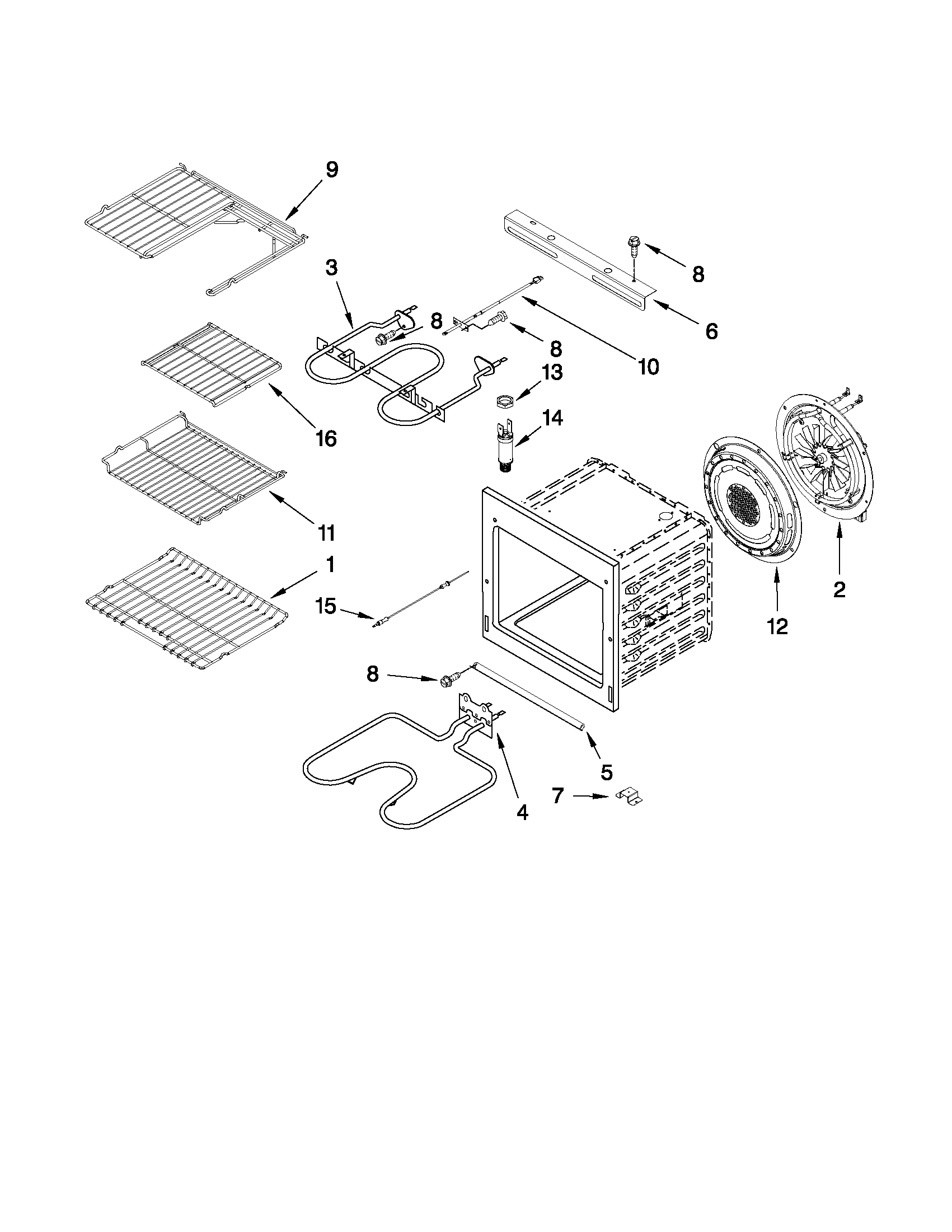 Internal oven parts