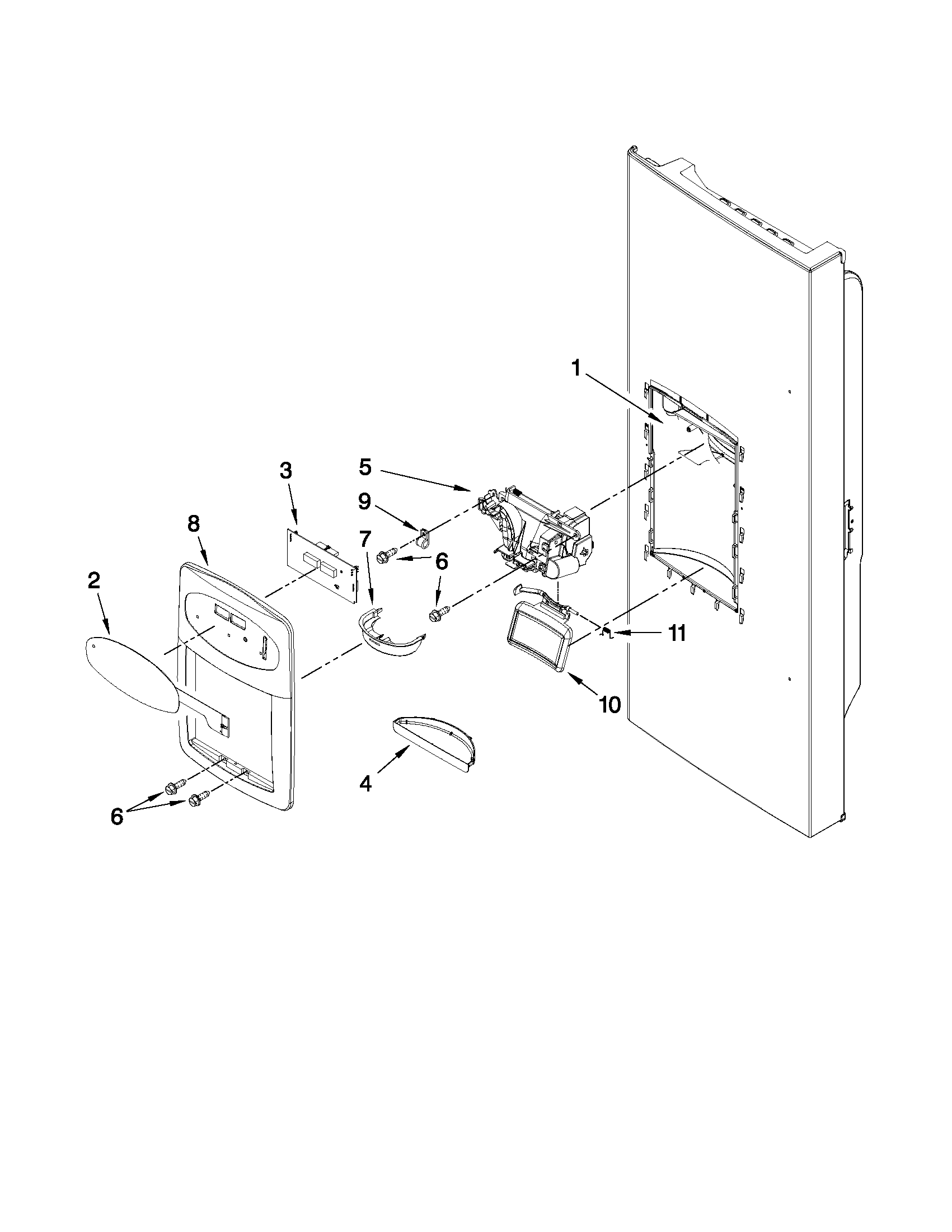 Dispenser front parts