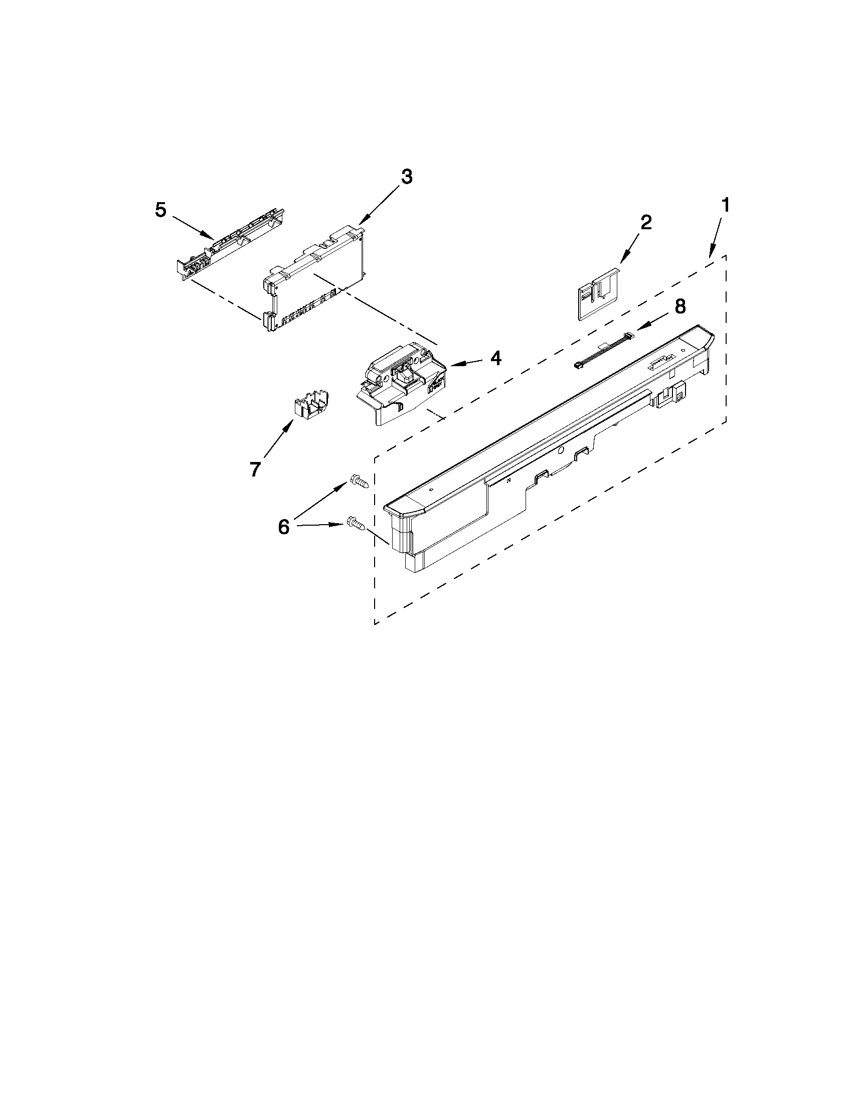 Control panel and latch parts
