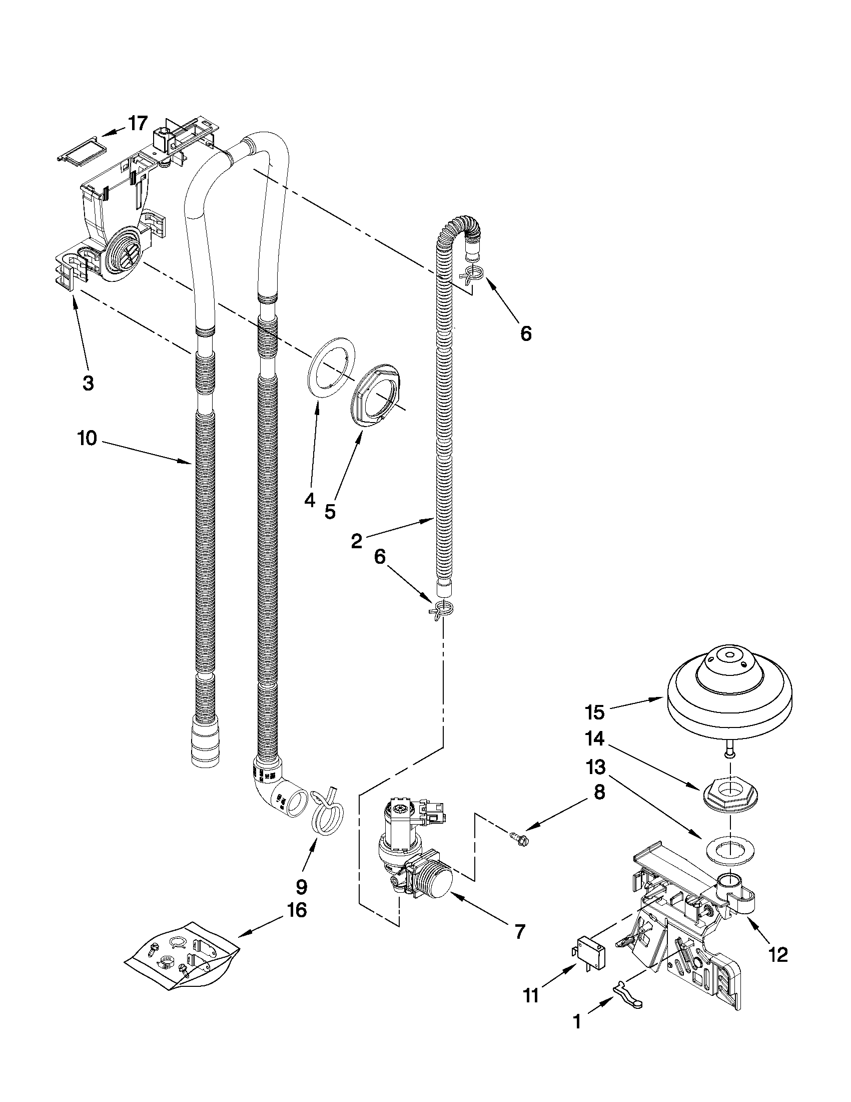 Fill, drain and overfill parts