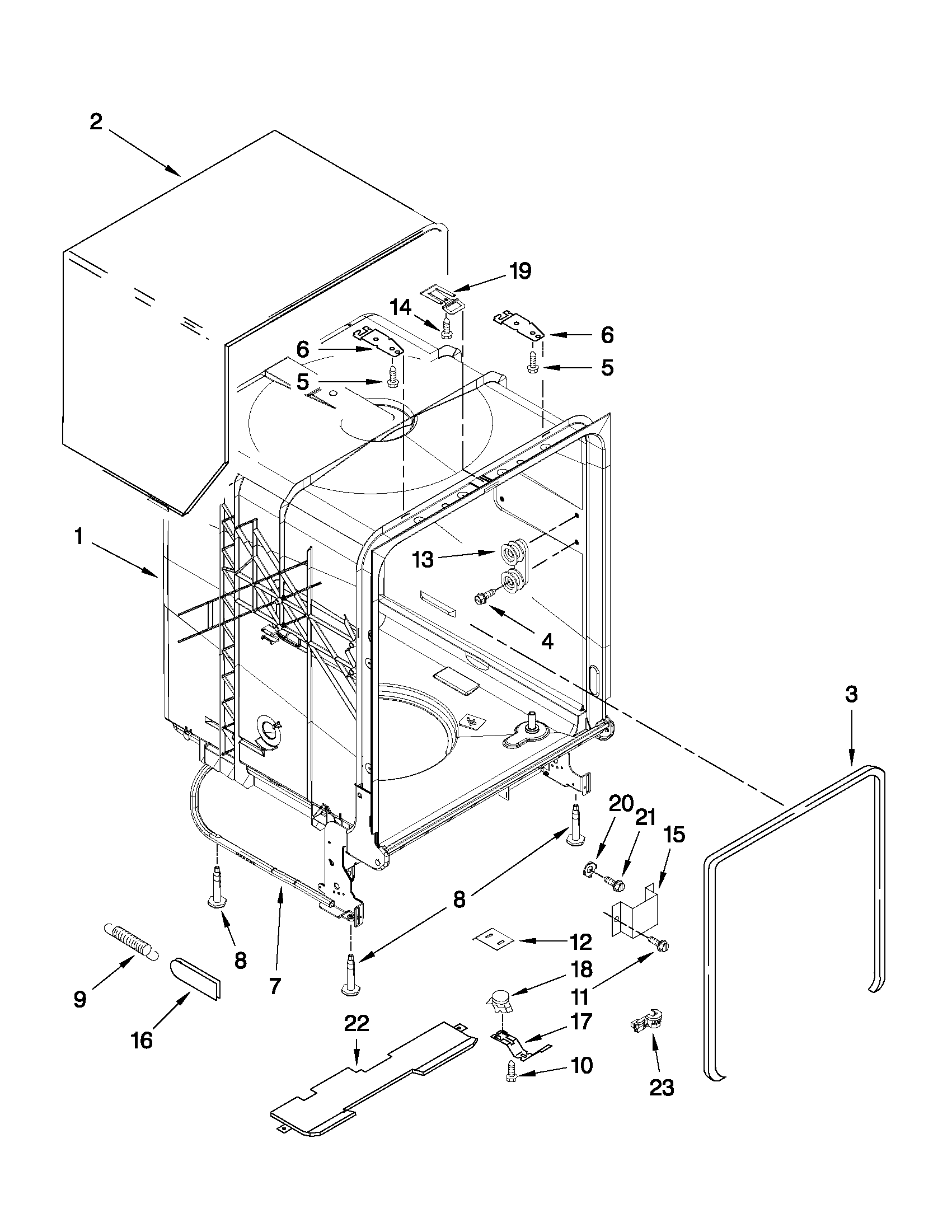 TUB AND FRAME PARTS