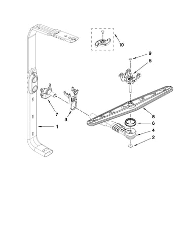 Upper wash and rinse parts