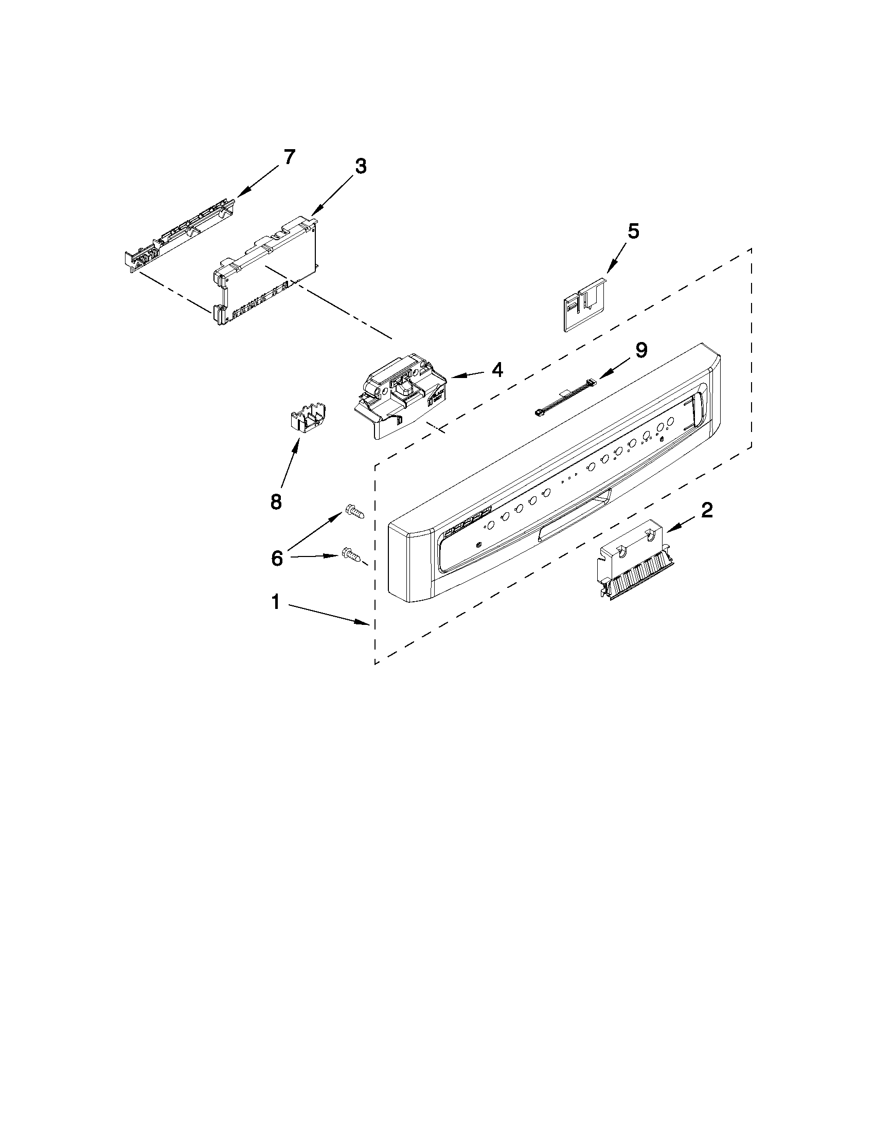 Control panel and latch parts