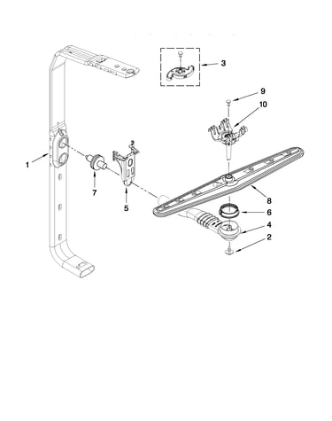 Upper wash and rinse parts