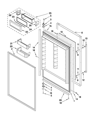 Refrigerator door parts