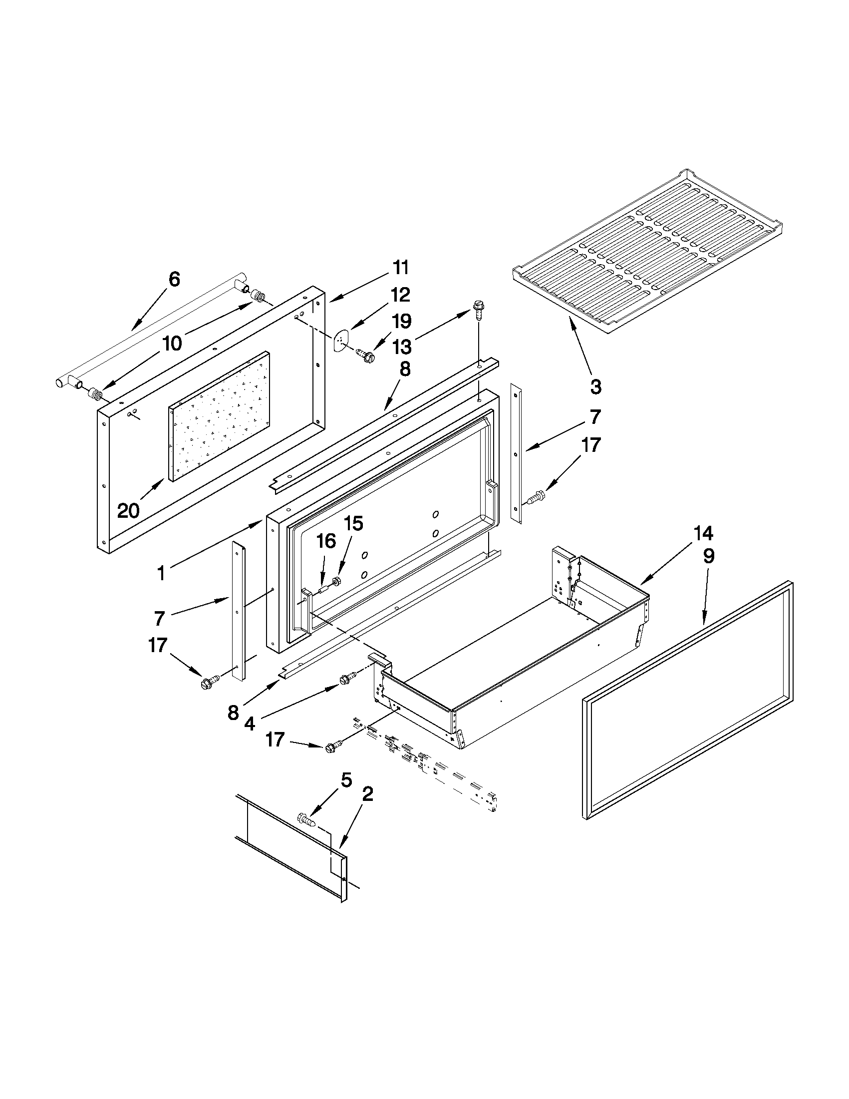 FREEZER DOOR AND BASKET PARTS