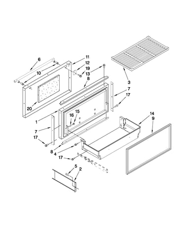 Freezer door and basket parts