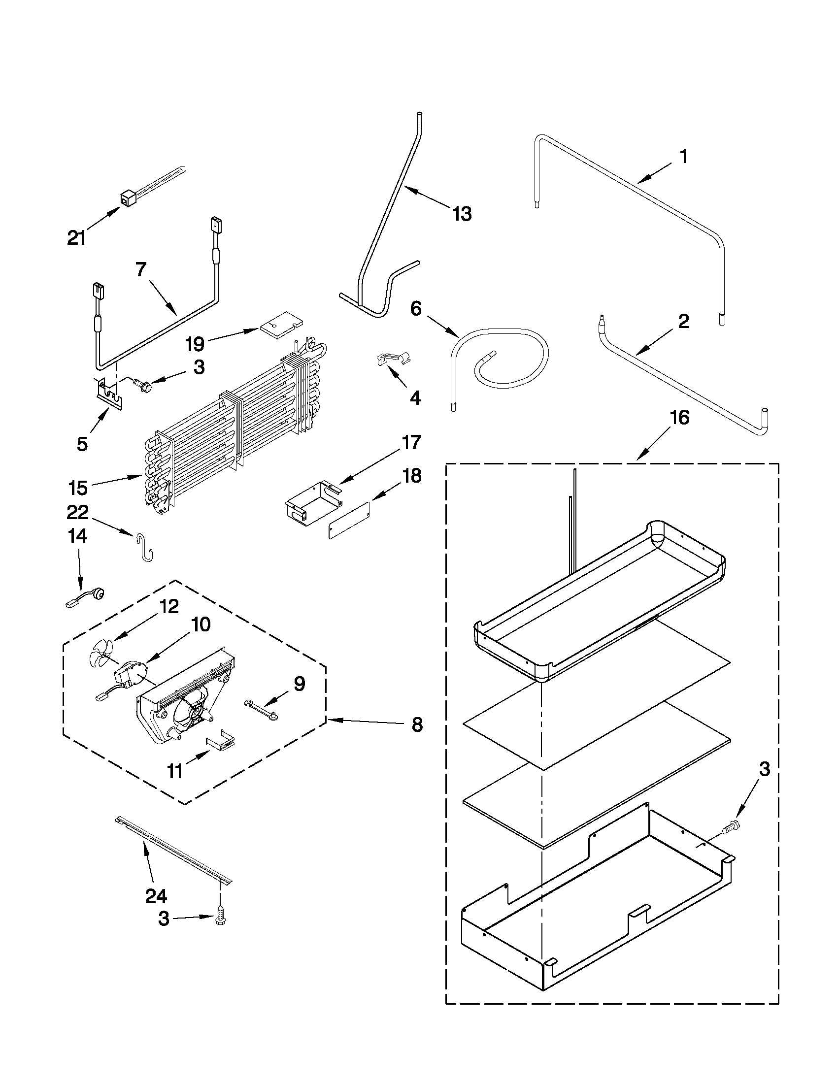 LOWER UNIT AND TUBE PARTS