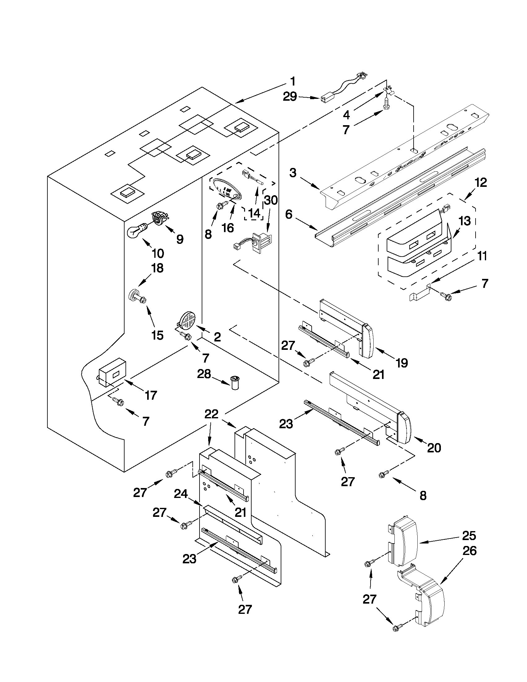Refrigerator liner parts