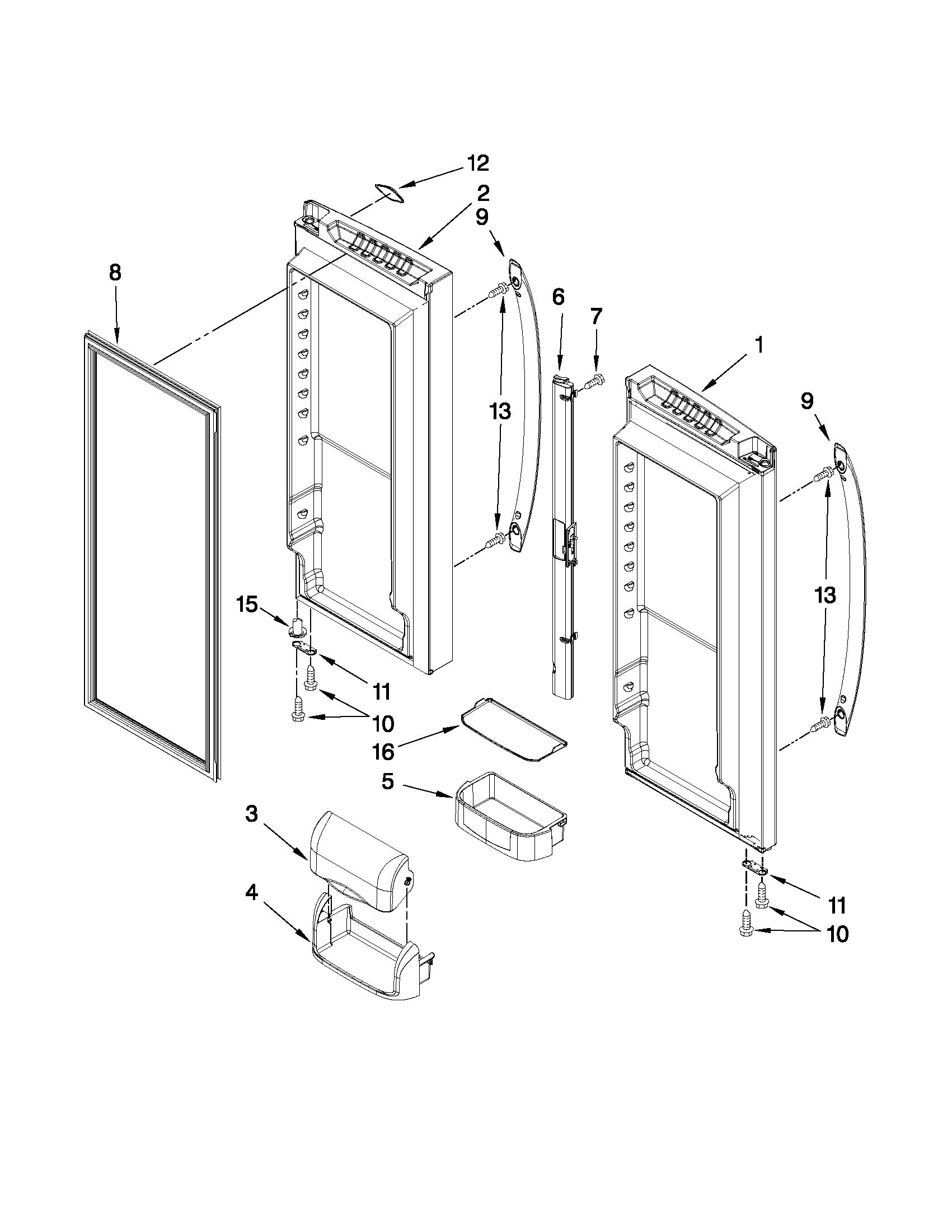 Refrigerator door parts