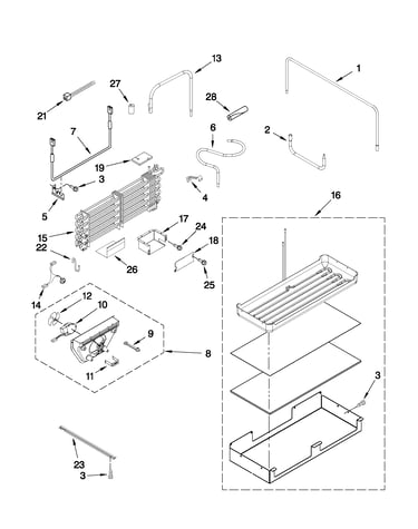 Lower unit and tube parts