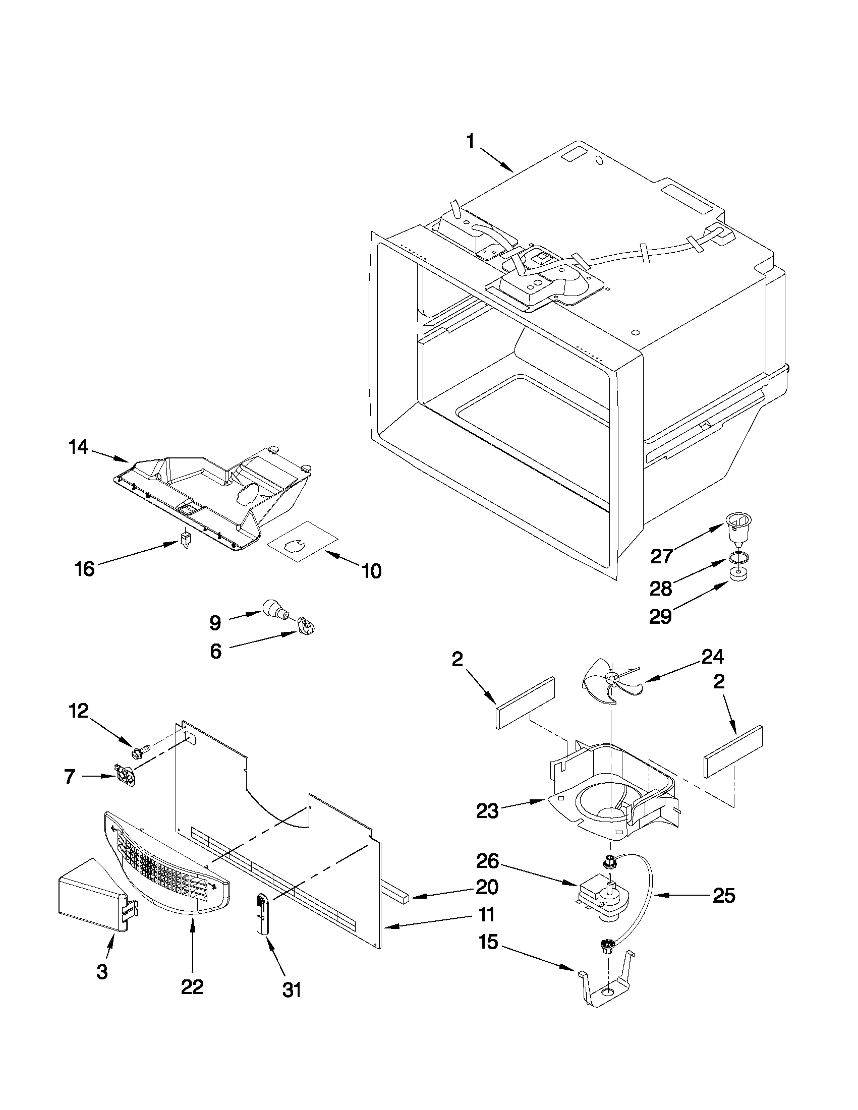 Freezer liner parts