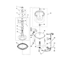 Whirlpool WTW4800XQ2 basket and tub parts diagram