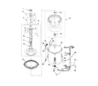 Whirlpool WTW4910XQ1 basket and tub parts diagram