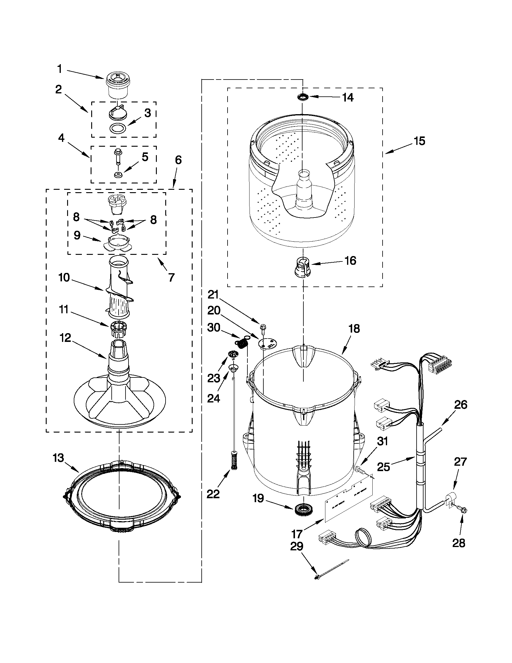 Basket and tub parts