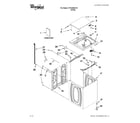 Whirlpool WTW4930XW1 top and cabinet parts diagram