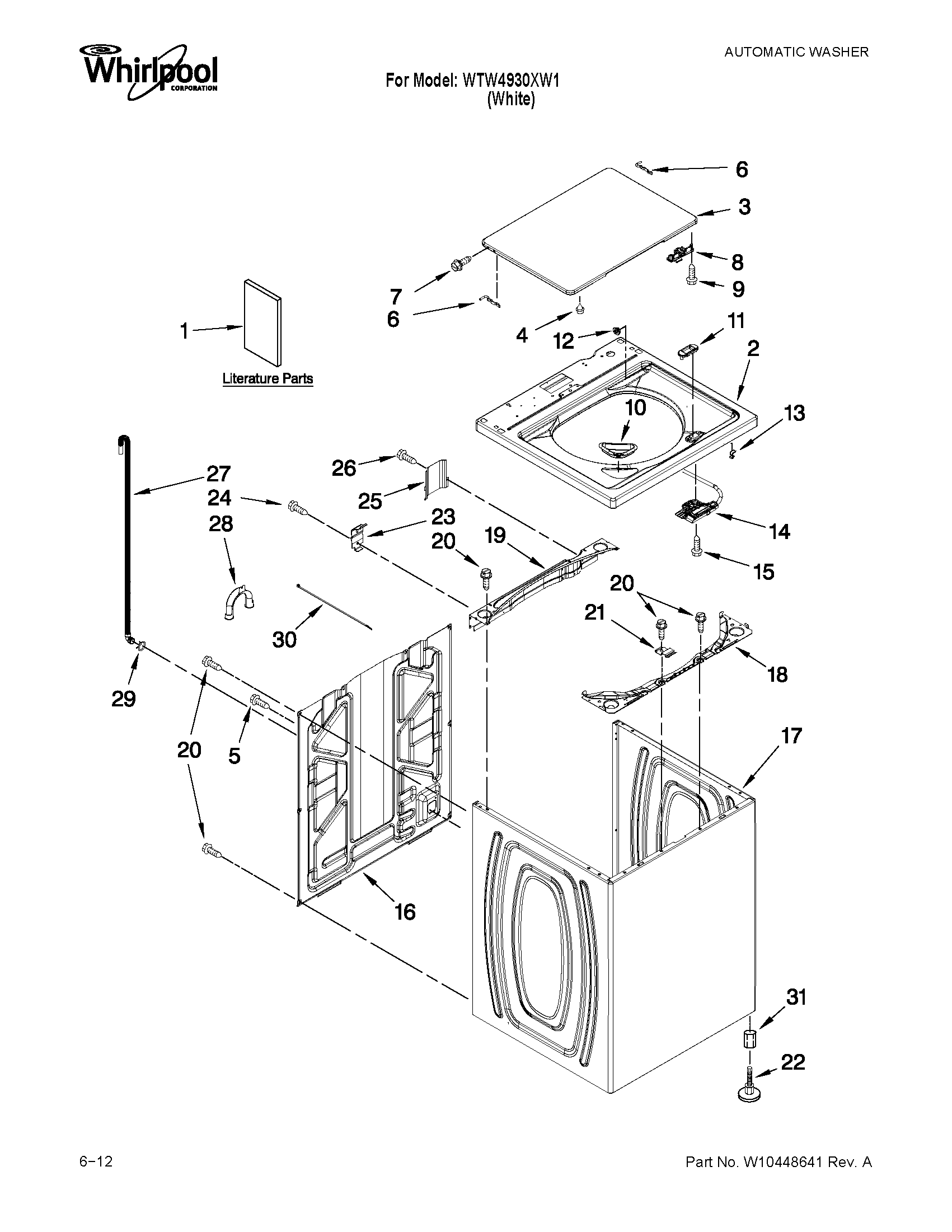 TOP AND CABINET PARTS