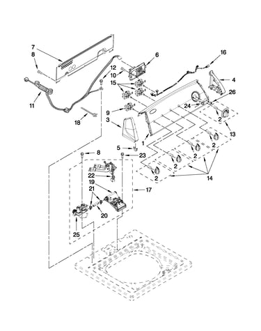 Controls and water inlet parts