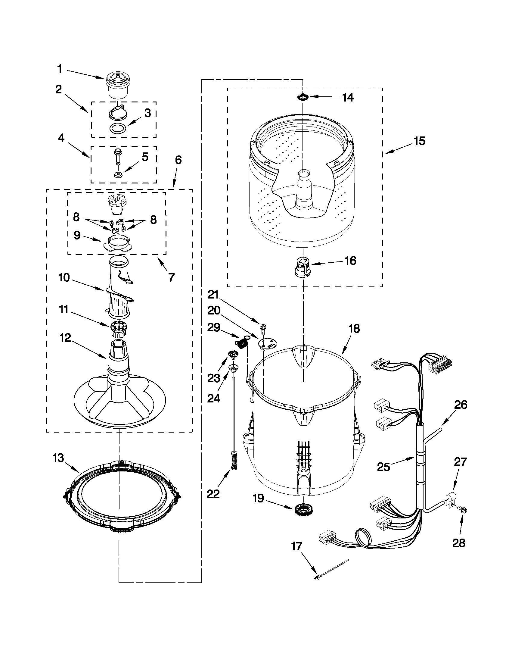 Basket and tub parts