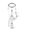 Whirlpool WTW4880AW0 gearcase, motor and pump parts diagram