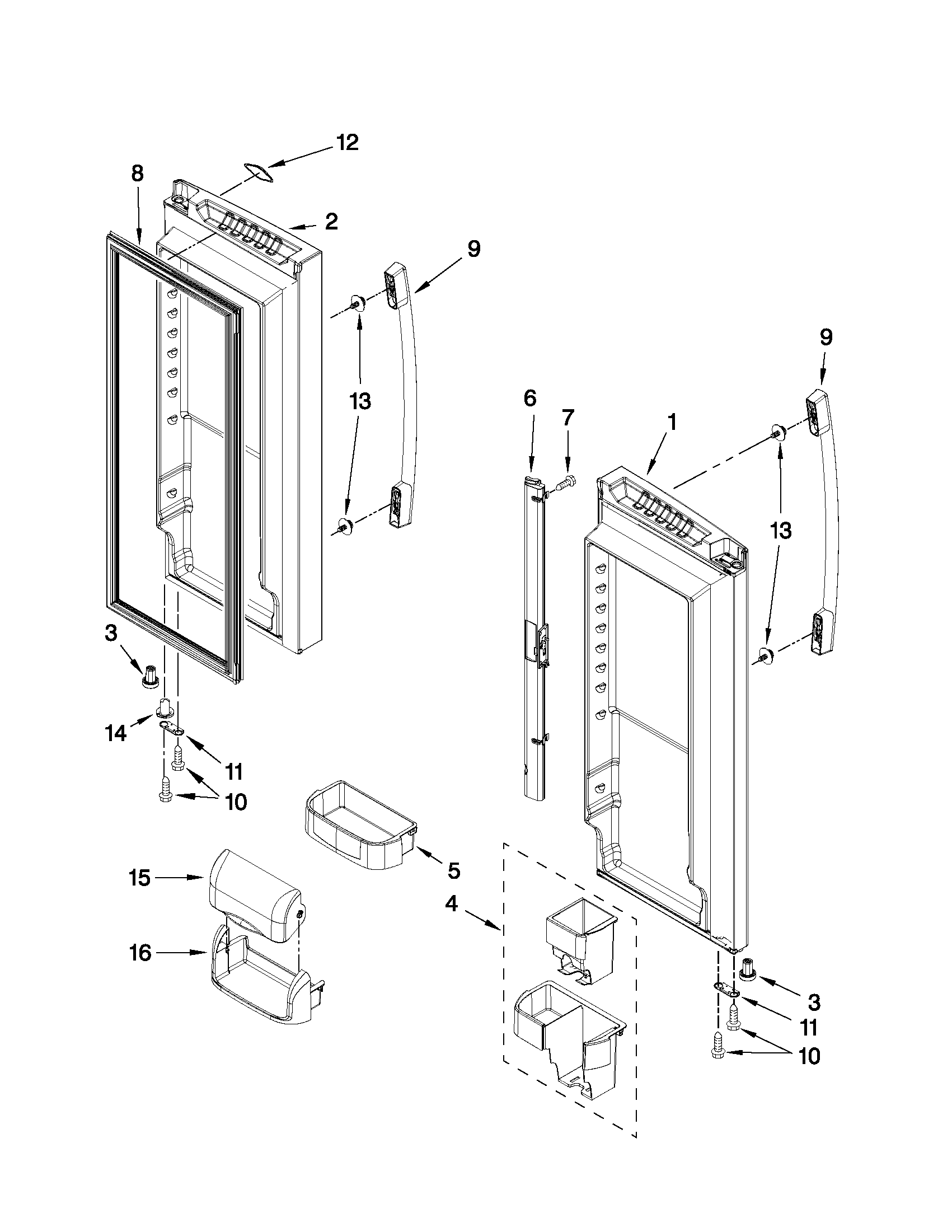Refrigerator door parts