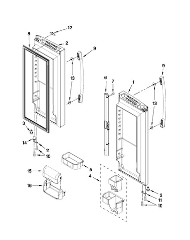 Refrigerator door parts