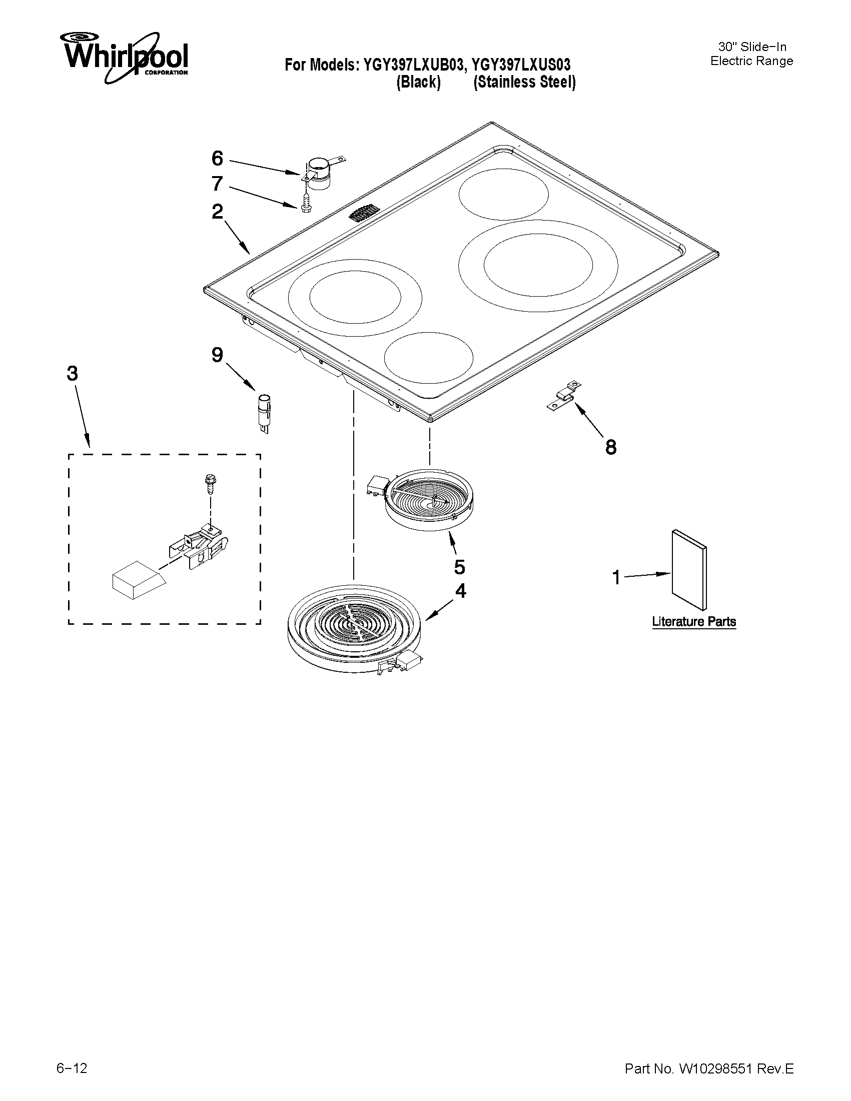 COOKTOP PARTS