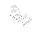 Whirlpool YGY397LXUB03 drawer and rack parts diagram