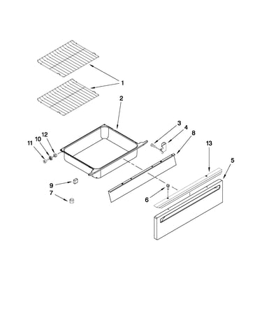 Drawer and rack parts