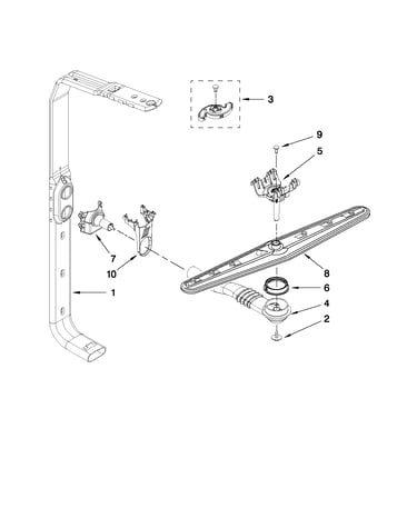 Upper wash and rinse parts