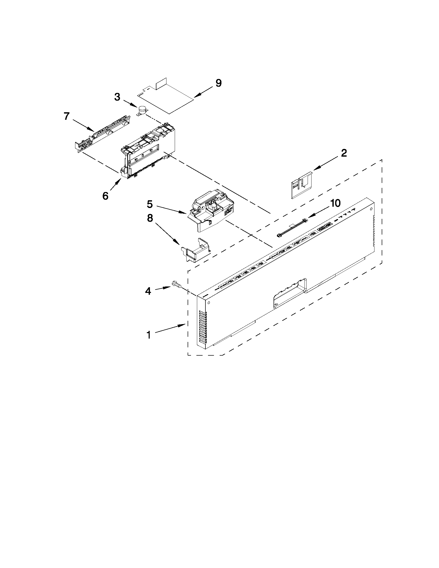 Control panel and latch parts