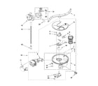 KitchenAid KUDE70FXPA1 pump, washarm and motor parts diagram