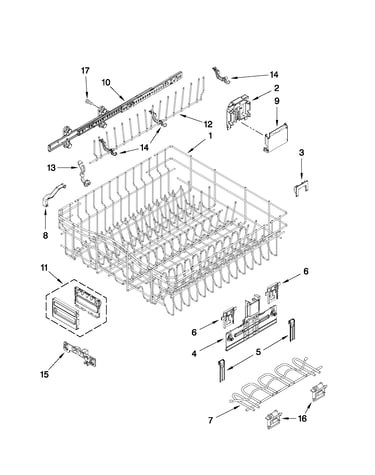 Upper rack and track parts