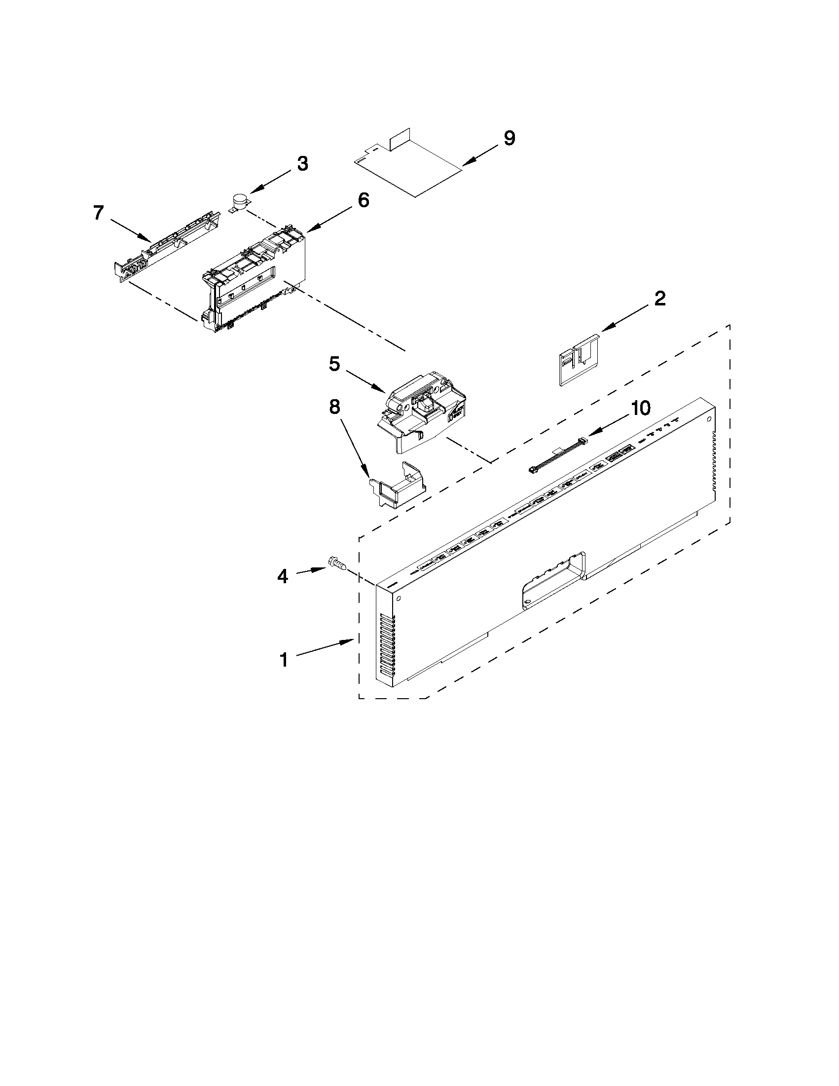 Control panel and latch parts