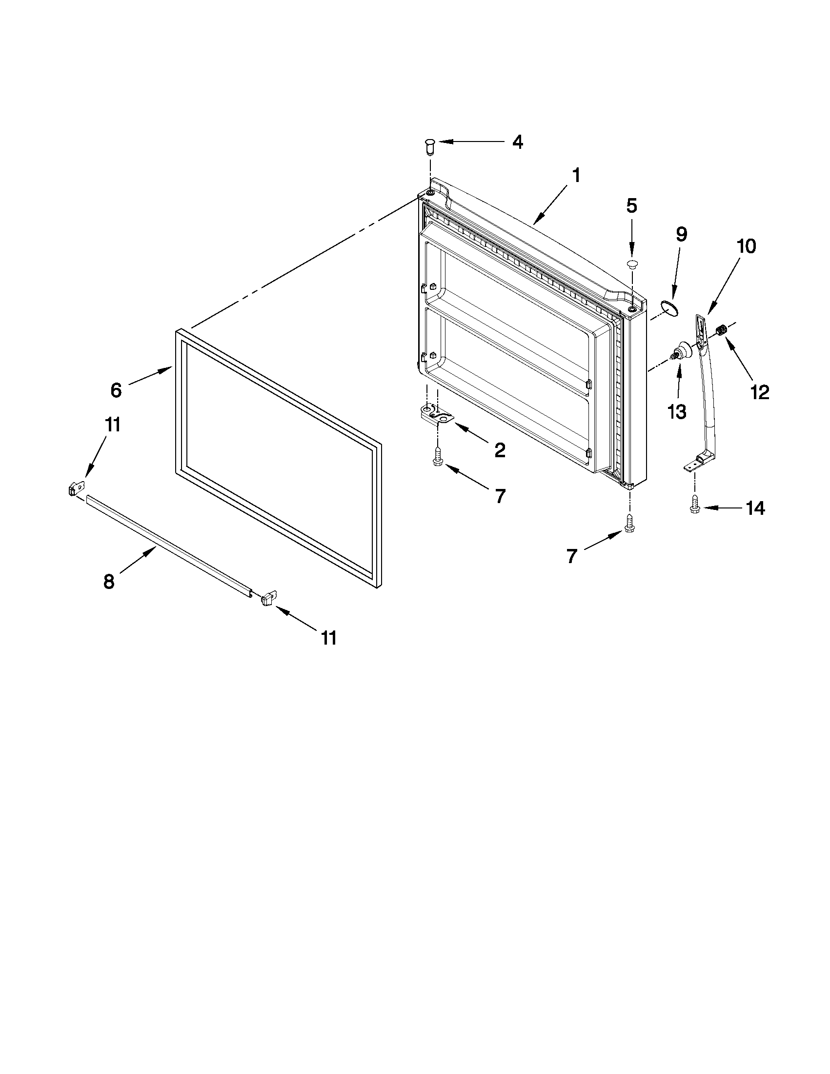 Freezer door parts