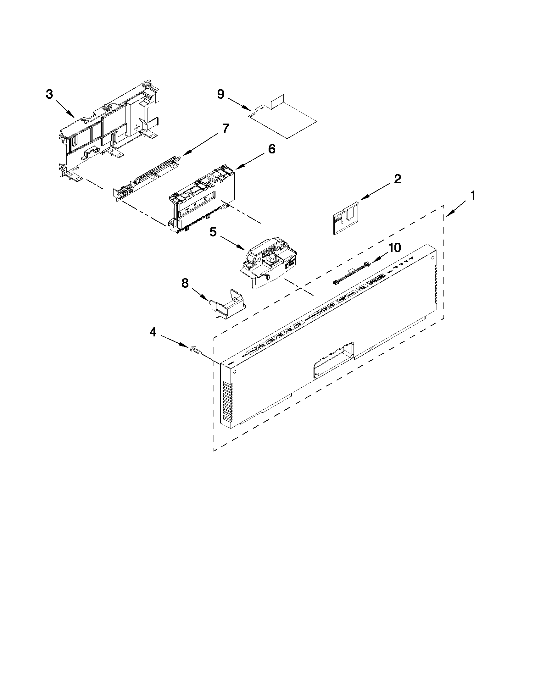 Control panel and latch parts